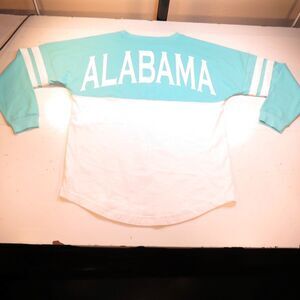 ALABAMA UNIVERSITY COLLEGE SPIRIT JERSEY LONG SLEEVE T SHIRT Mens M Blue & White